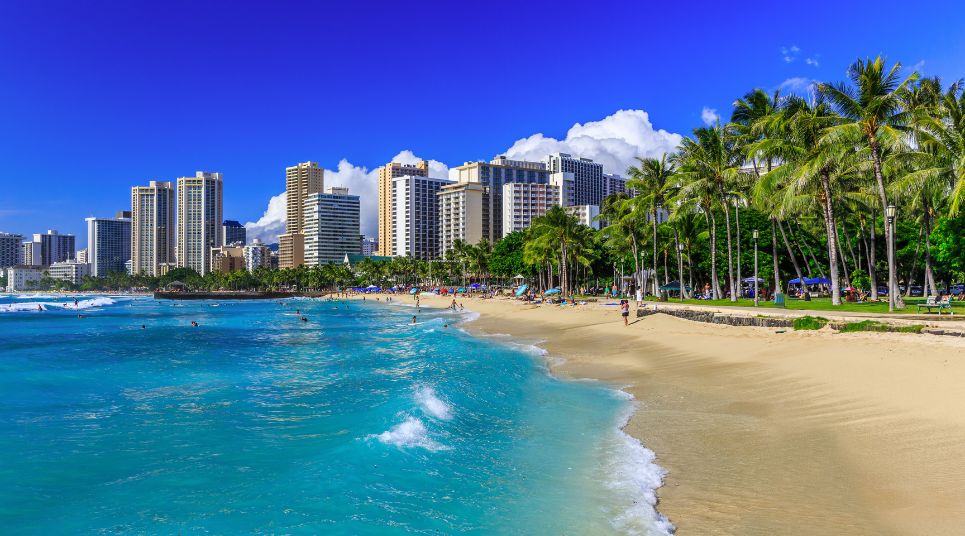 Praia de Honolulu. Havaí.